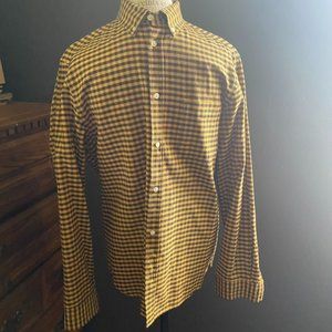 H&M Men Oxford black and yellow button down shirt  sz M
